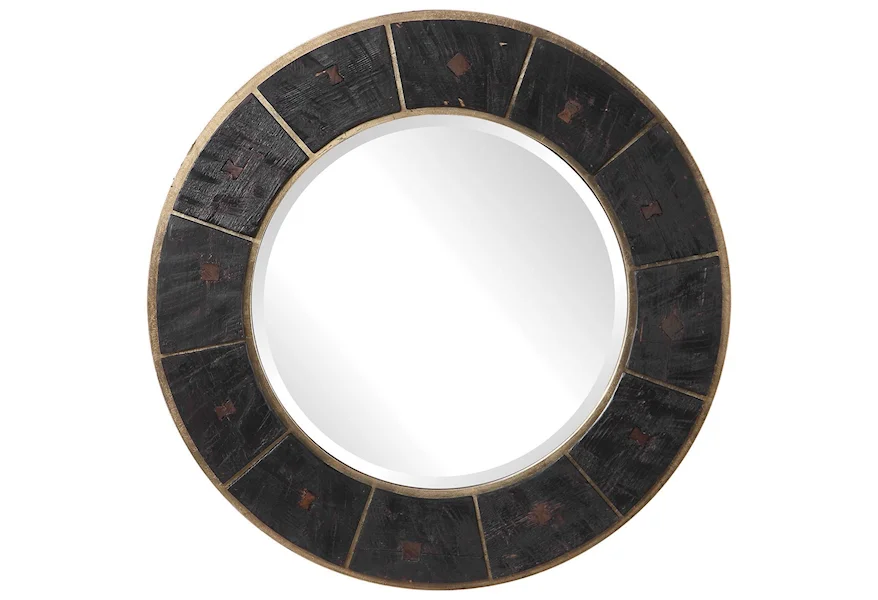 Mirrors - Round Kerensa Dark Wood Round Mirror by Uttermost at Esprit Decor Home Furnishings